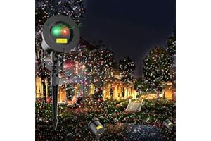 COOWOO Christmas Laser Light Projector Red and Green Star Laser Lights Show with Timer for Outdoor Decorations Waterproof Landscape Lighting for Christmas and Holidays