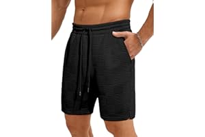 JMIERR Men's Casual Shorts Drawstring Textured Stretch Shorts Workout Short Summer Beach Shorts