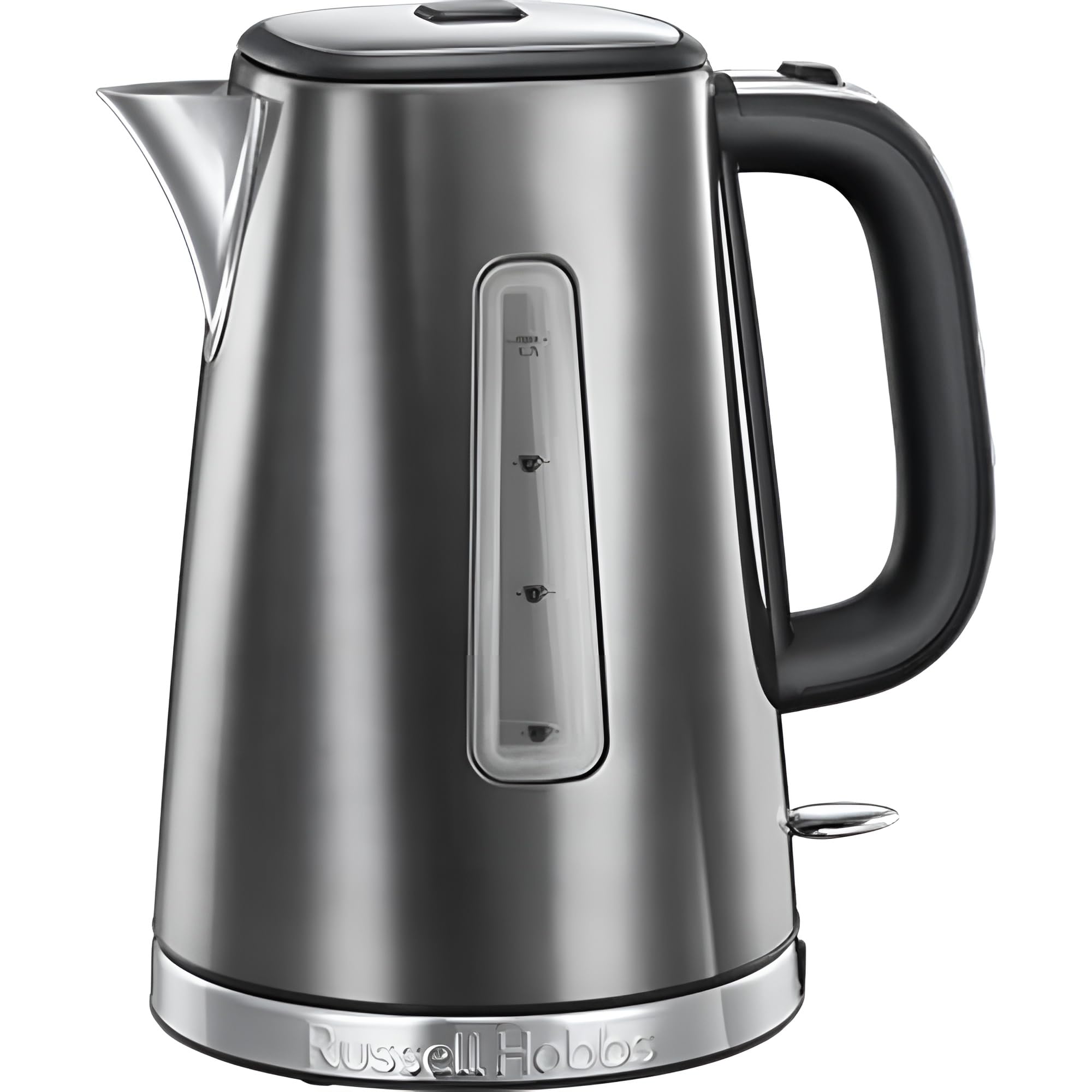 Russell Hobbs Luna Grey Stainless Steel 1.7L Cordless Electric Kettle (Quiet & Fast Boil 3KW, Removable Washable Anti-Scale Filter, Easy Push Button lid, Perfect Pour spout) 23211
