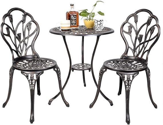 Juego de muebles de aluminio fundido para exteriores con diseño de