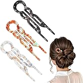 3 Pack French Hair Pins for Women, Elegant Prestige Hair Pin, U-Shaped Hair Clips Bun & Twist Updo Accessories for All Hair Types
