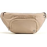 Pander Everywhere Belt Bag Crossbody Fanny Pack with Mesh Pockets and Adjustable Strap, 4L / Raw Linen