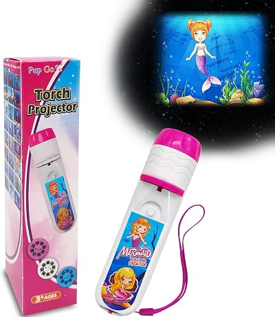 Pup Go Mermaid Torch and Projector Kids 3+ with 24 Images 9 Themes Pink