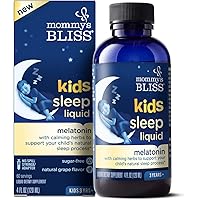 Mommy's Bliss Kids Sleep Liquid with Melatonin & Calming Herbs: Natural Sleep Aid for Kids, Natural Grape Flavor, Free…