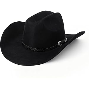 forebile Western Cowboy Hat for Men & Women – Wide Brim Fedora Hat