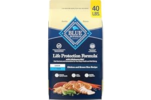 Blue Buffalo Life Protection Formula, Senior Dry Dog Food, Made with Natural Ingredients, Chicken & Brown Rice, 40lb Bag