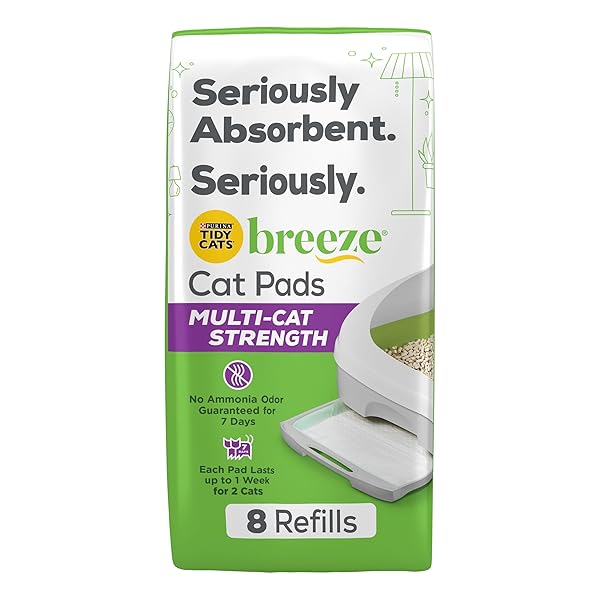 PURINA TIDY CATS CAT LITTER BREEZE PADS REFILL PACK MULTI CAT LITTER PADS – 8 CT. BAG