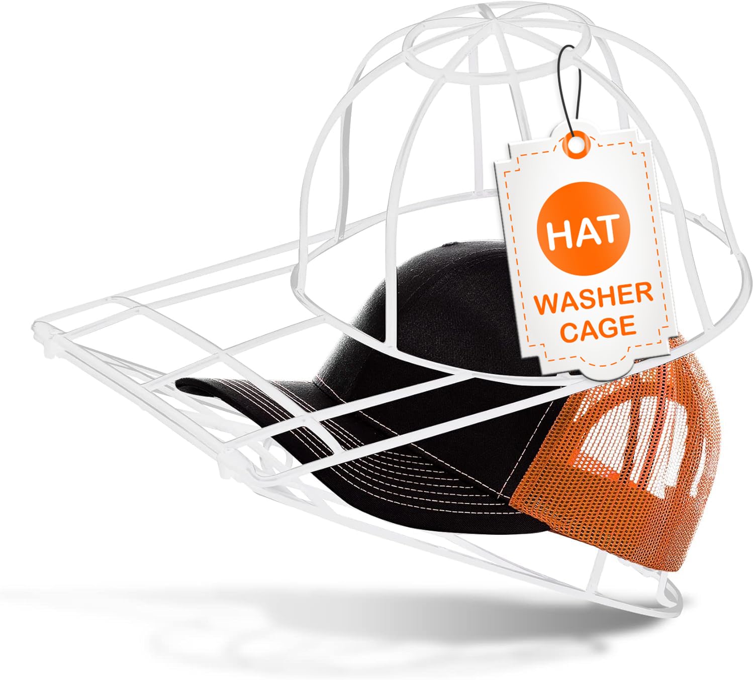 BallcapBuddy Original and Patented Hat Cleaner, Hat Washer for Washing Machine or Dishwasher, Cap Washer Frame for Flat & Curved Hats, Made in USA (White)