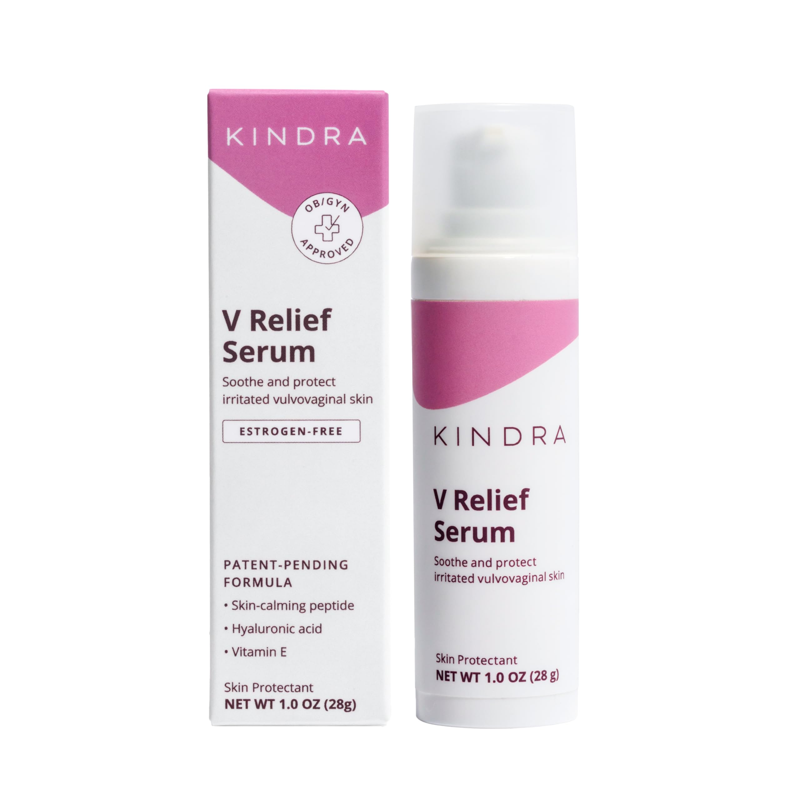 Kindra V Serum - Sensitive Skin Vaginal Vulva Moisturizer Cream Supports Dryness, Burning, Discomfort, Itching - Hormone Free - Up to 60 Applications