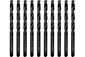 DelitonGude 15/64 inch HSS M35 Cobalt Twist Drill Bits,High Speed Steel,Pack of 10,Suitable for Hard Metals, Stainless Steel, Cast Iron and Other Hard Material(15/64inch)
