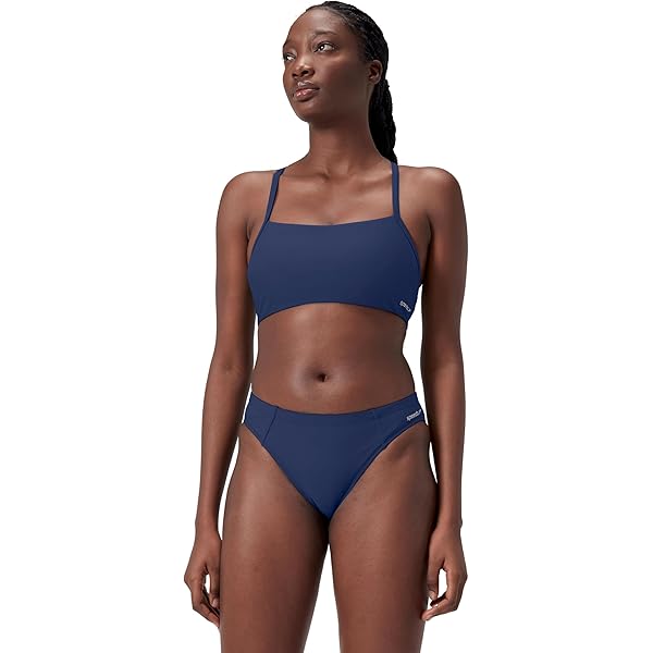 nike women's solid racerback bikini top set