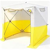 Pop Up Work Tent, Professional Work Tent 6.2ft x 6.2ft x 7ft | Instant Tool-Free Setup, 420D Heavy Duty Oxford, Waterproof UV50+ Canopy for Construction Site, Outdoor Worksite