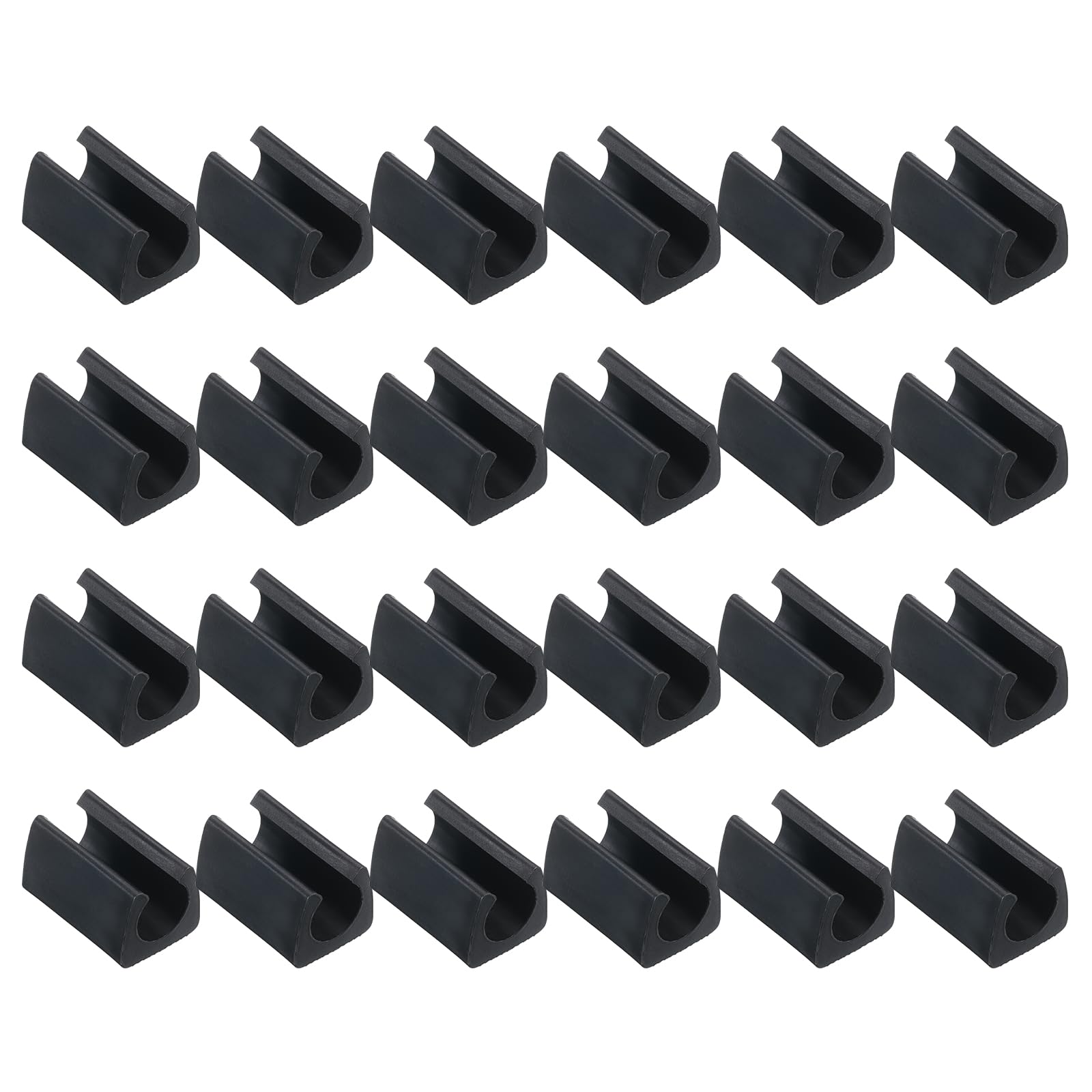 PATIKIL 14mm Rectangle Chair Leg Cover, 36Pcs Plastic Non-Slip Furniture Feet Protectors Tips Covers Floor Glides Tubing Caps for Office Home, Black
