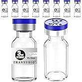 ZHANXUBIO Sterile Empty Vials with Self Healing Injection Port and Aluminum Plastic Cap,Sterile Package (3ml Clear 10PCS)