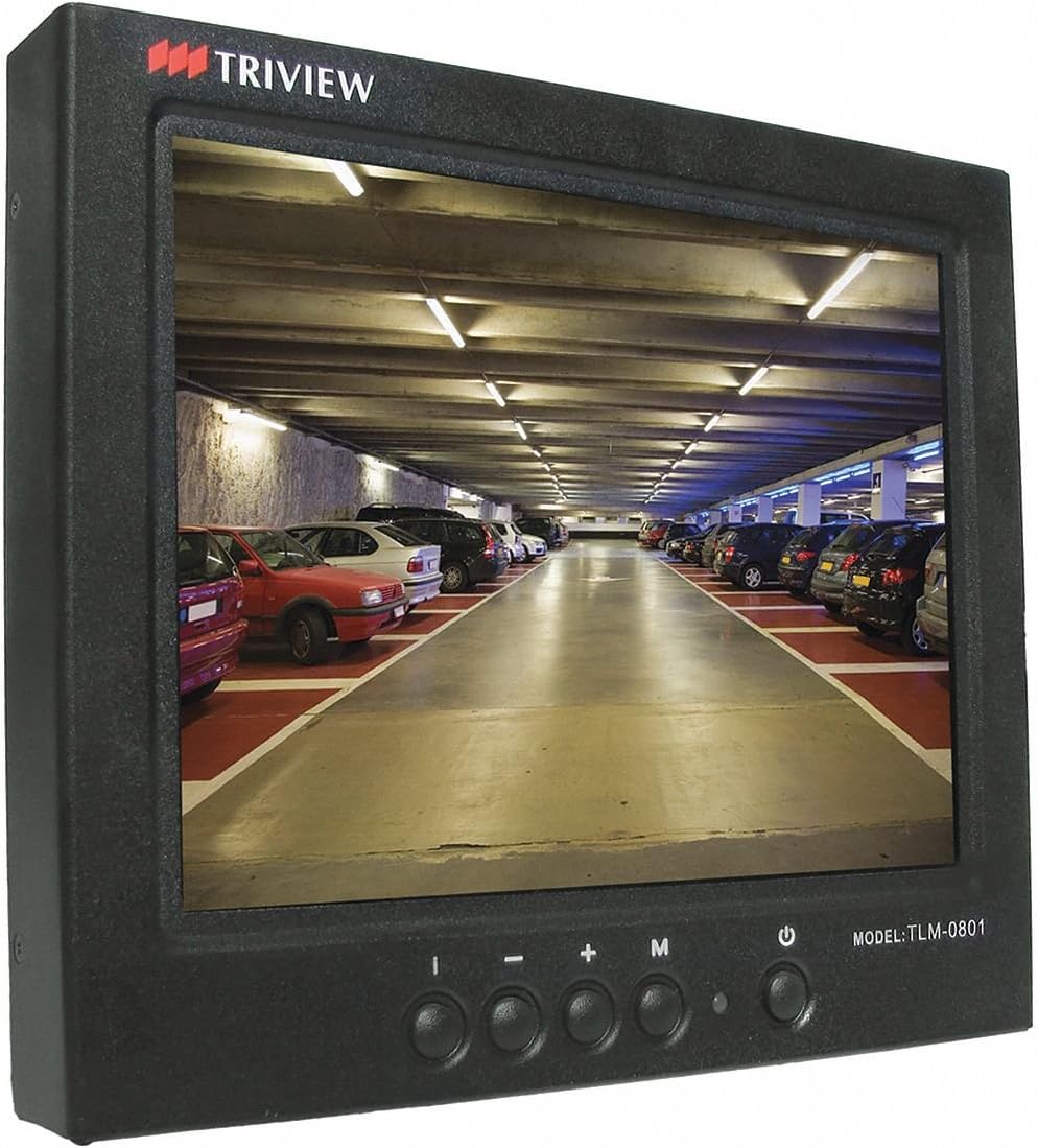 CCTV Monitor,LCD,Black,12VDC,8 in.