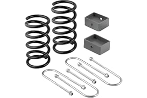 maXpeedingrods 3” Front & 4” Rear Drop Coil Spring Lowering Kit for Chevrolet S10 V6/ Blazer for GMC Sonoma/Jimmy 2WD 1982-2004 with Block U-Bolt