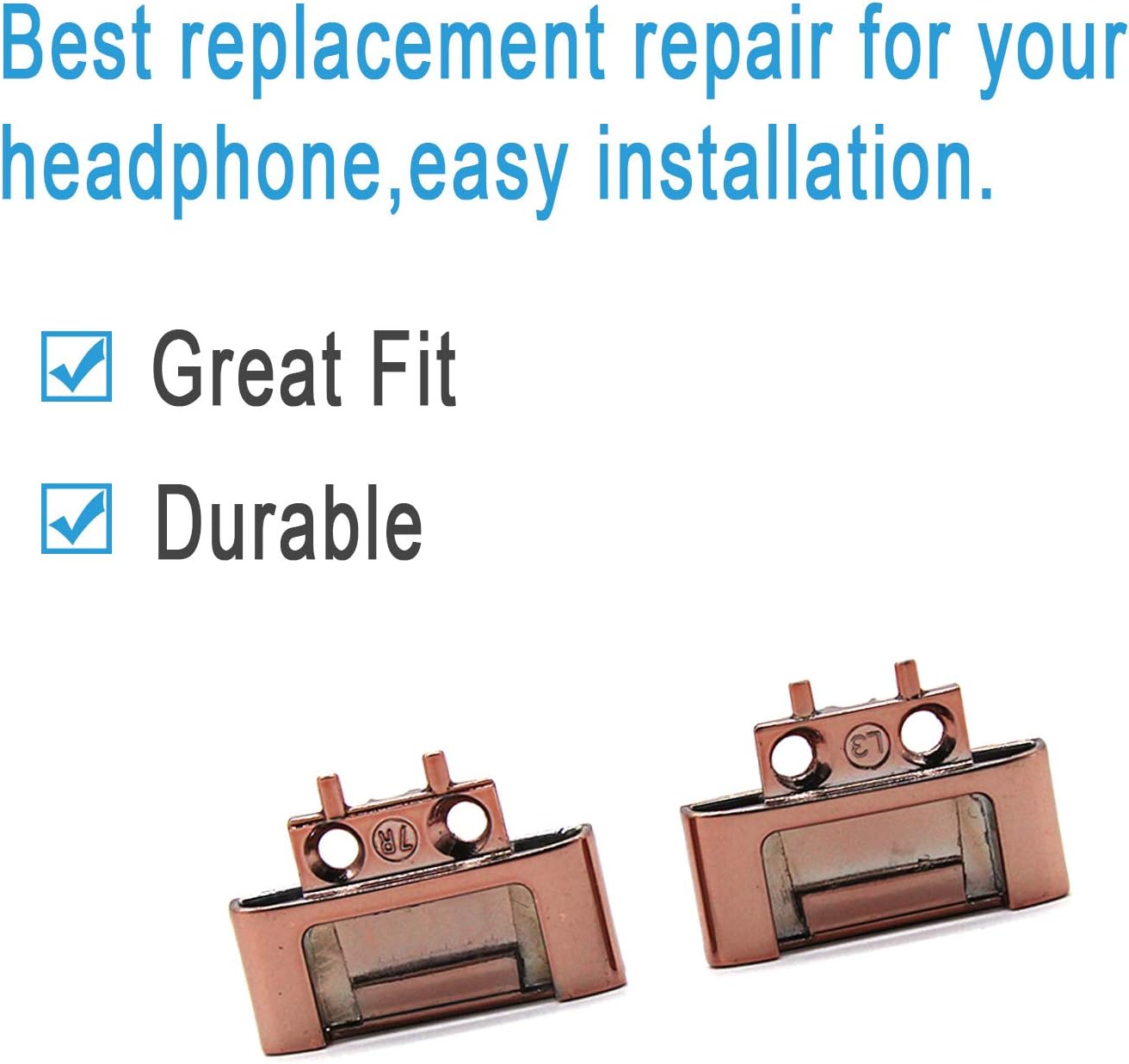 Replacement Headband Hinge Clip Cover + Pin Repair Parts Kits Set Accessories Compatible with Solo3 Wireless Solo2 Wireless Over-Ear Headphones (Rose Gold) - Image 5