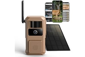 Loatos 48MP Trail Camera, 2K Live Cellular Trail Camera 4G LTE Built-in-SIM 0.1s Trigger 120° Wide-Angle Game Camera with Night Vision Motion Activated Waterproof IP66 Real-Time Alart