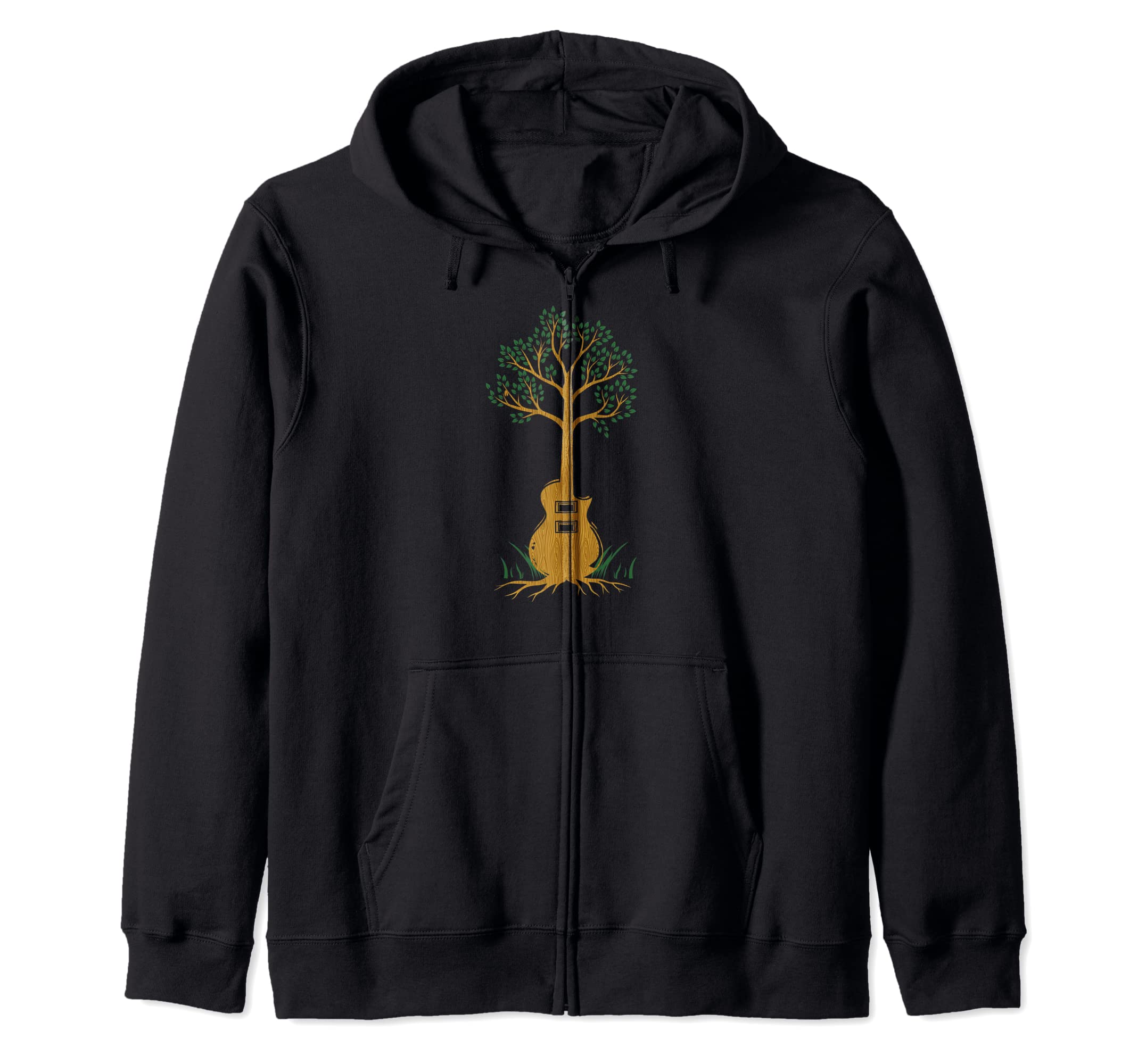 Electric Guitar Tree Musician - E-Guitar Rock Guitarist Zip Hoodie