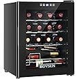 ROVSUN 16 Bottle Wine Cooler Refrigerator, Freestanding Compressor Wine Chiller, Beverage Wine Fridge with Digital Temperature Control & Double-layer Glass Door for Red White Wine, Champagne, Beer