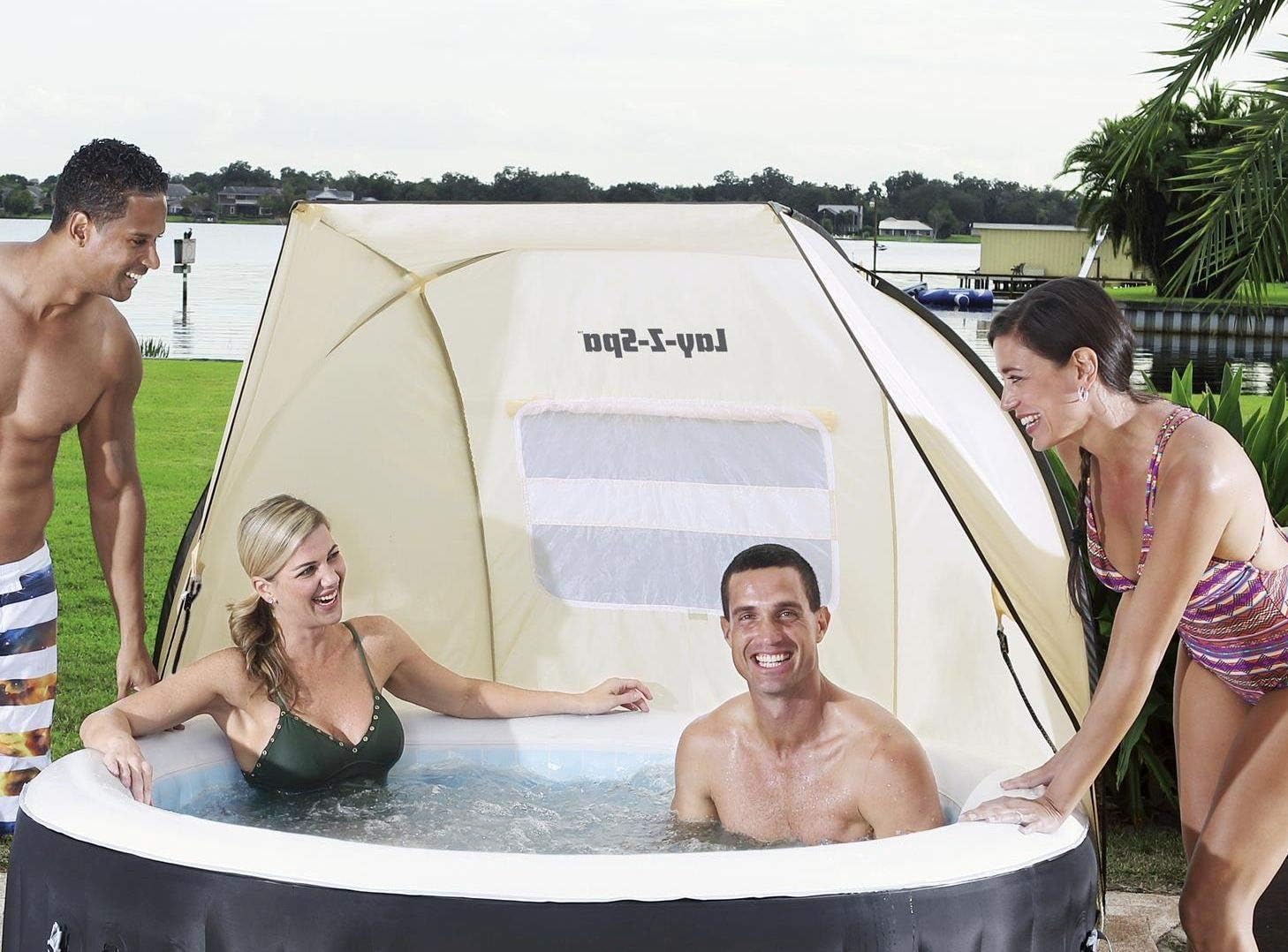 Lay-Z-Spa BW58464 Hot Tub Canopy, Beige, 12 x 61 x 8 cm - Image 3