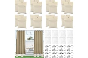 NVAAV 16 Pack Curtain Weights, 24oz Outdoor Curtain Weights Bag, Reusable Drapery Weighted Bottom Gazebo Weights Sandbags with Sealed Bags and Clips for Drapes Cabana Gazebo Pergola Patio Garden