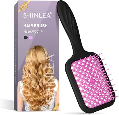 SHINLEA Detangling Hair Brush for Curly Hair Red Black Pink