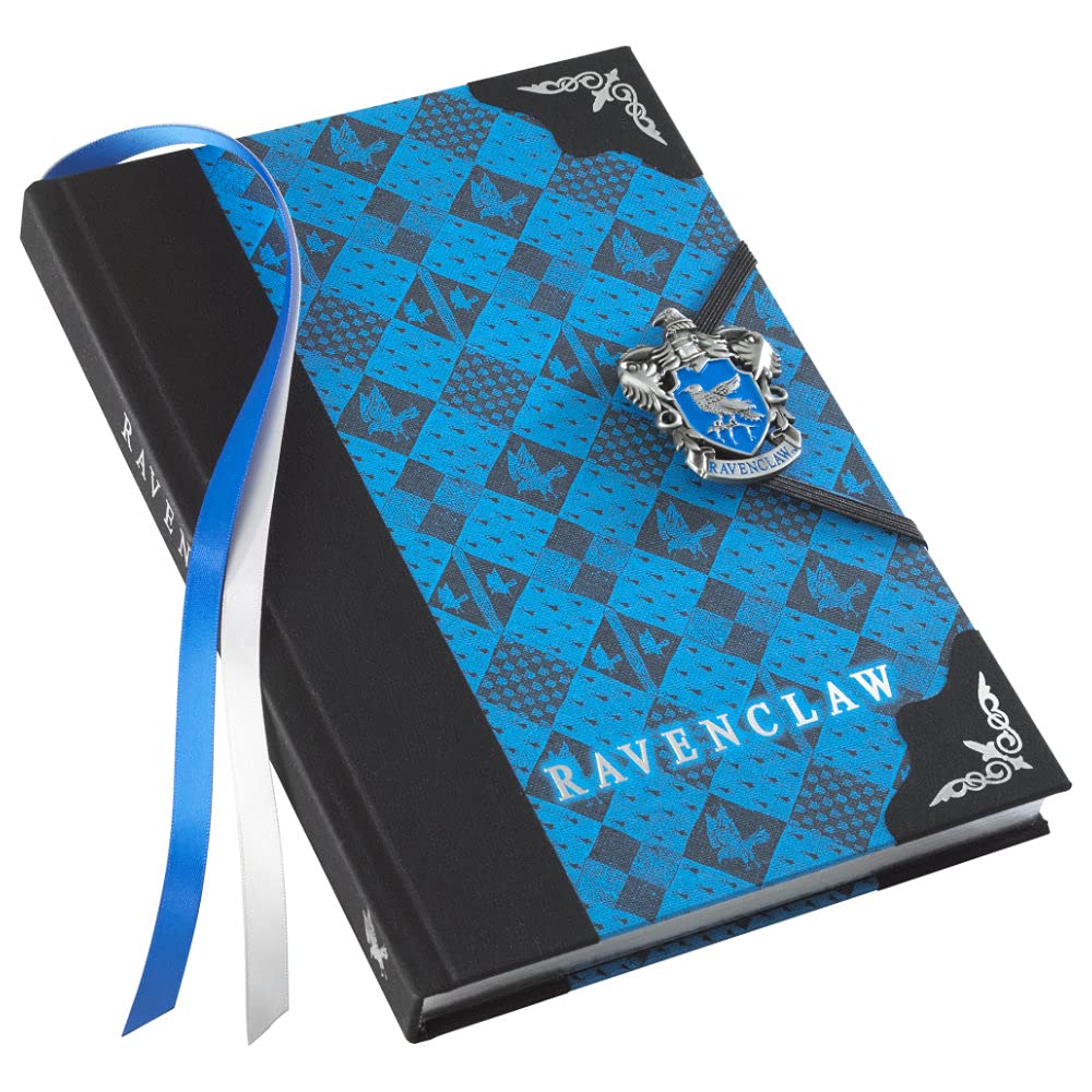 The Noble Collection Harry Potter Ravenclaw Journal - 9.75in (25cm) Hardbound Lined with Gilded Edges and Die Cast Enameled Crest - Officially Licensed Film Set Movie Props Gifts