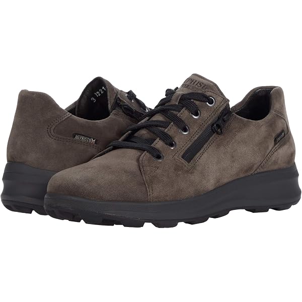 Waldläufer Hiroko H64007 324 497 - Scarpe Ginnastica Donna In Pelle Scamosciata Asfalto, Con Allacciatura E Cerniera, Suola PU