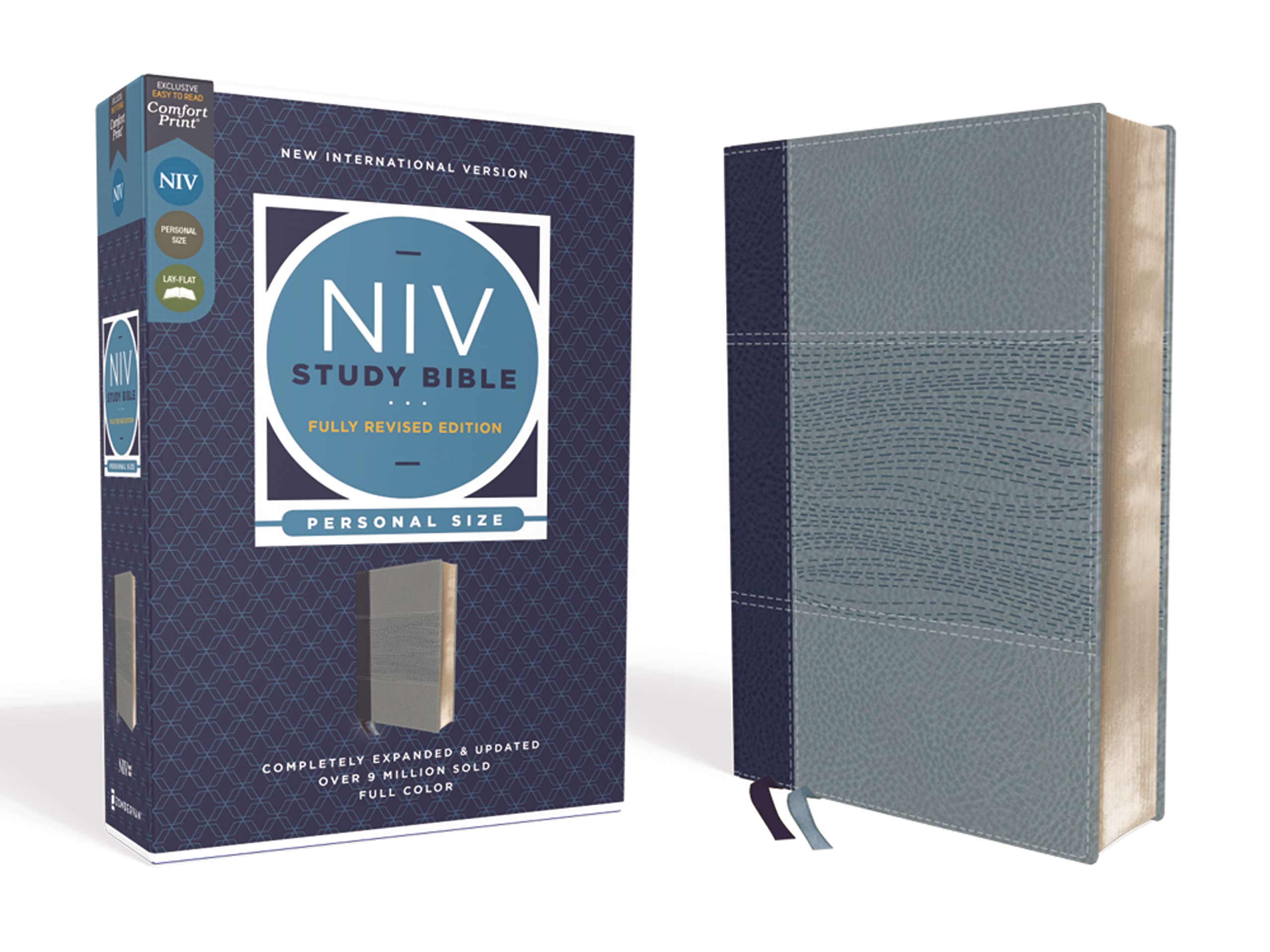 NIV Study Bible, Fully Revised Edition (Study Deeply. Believe Wholeheartedly.), Personal Size, Leathersoft, Navy/Blue, Red Letter, Comfort Print NIV Study Bible, Fully Revised Edition (Study Deeply. Believe Wholeheartedly.), Personal Size, Leathersoft, Navy/Blue, Red Letter, Comfort Print Imitation Leather