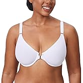 DELIMIRA Women's Inbarely Plus Front Closure Bras Racerback No Padding Full Coverage Plus Size Underwire Bra