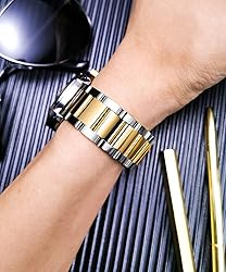 BINLUN Thick Stainless Steel Watch Band Metal Heavy