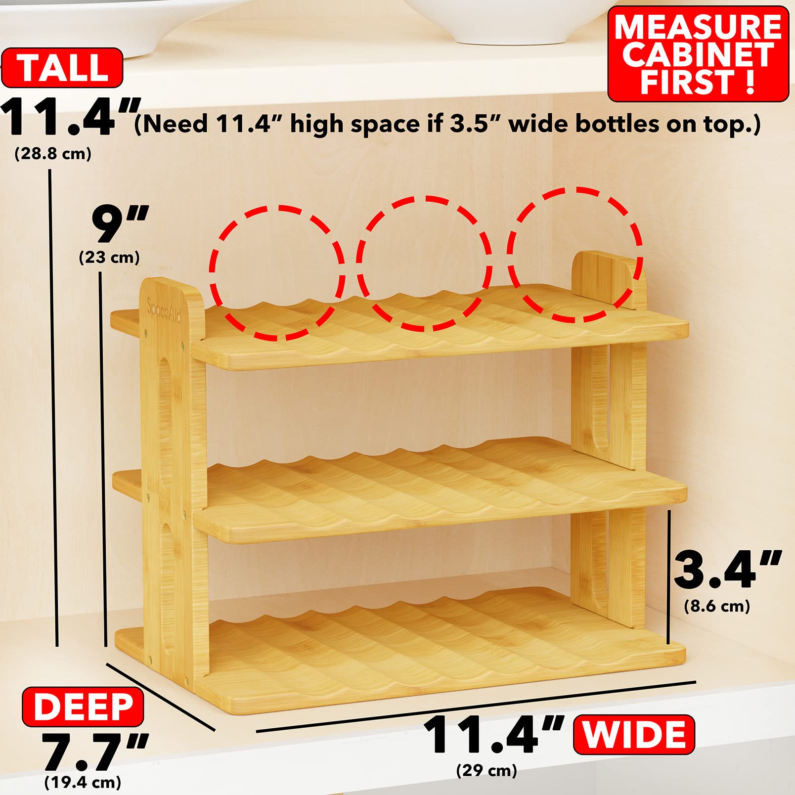 Mua SpaceAid Bamboo Water Bottle Organizer with Labels, Kitchen Pantry ...