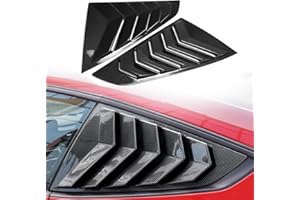 FSYHKJ 2Pcs Rear Side Window Louvers Air Vent Scoop Shades Cover Blinds Trim Compatible with Ford Mustang 2024 2025 Exterior 