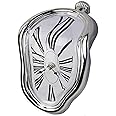 Melting Clock, Salvador Dali Clock,Melted Clock Alice in Wonderland Decor Funky Home Decor Surreal Desk Shelf Desk Melted Clock, Surface Design Drippy Clock for Living Room, Bedroom, Office