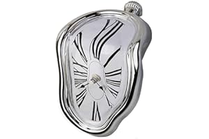 ROSEDOES Melting Clock, Salvador Dali Clock,Melted Clock Alice in Wonderland Decor Funky Home Decor Surreal Desk Shelf Desk Melted Clock, Surface Design Drippy Clock for Living Room, Bedroom, Office