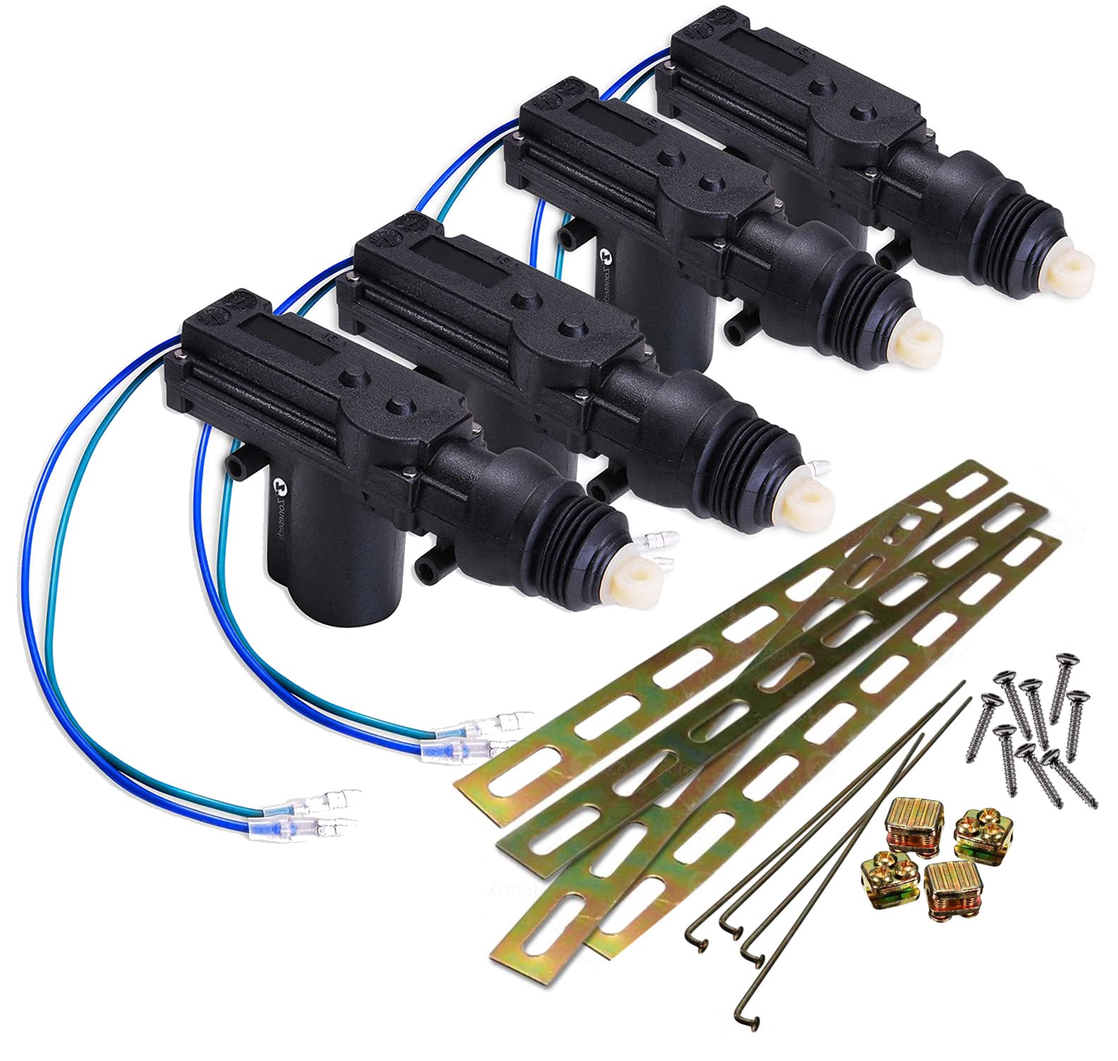 Zone Tech 4-Pack Universal High Power Door Lock Actuator - Premium Quality Heavy Duty Durable High Power Door Lock Actuator
