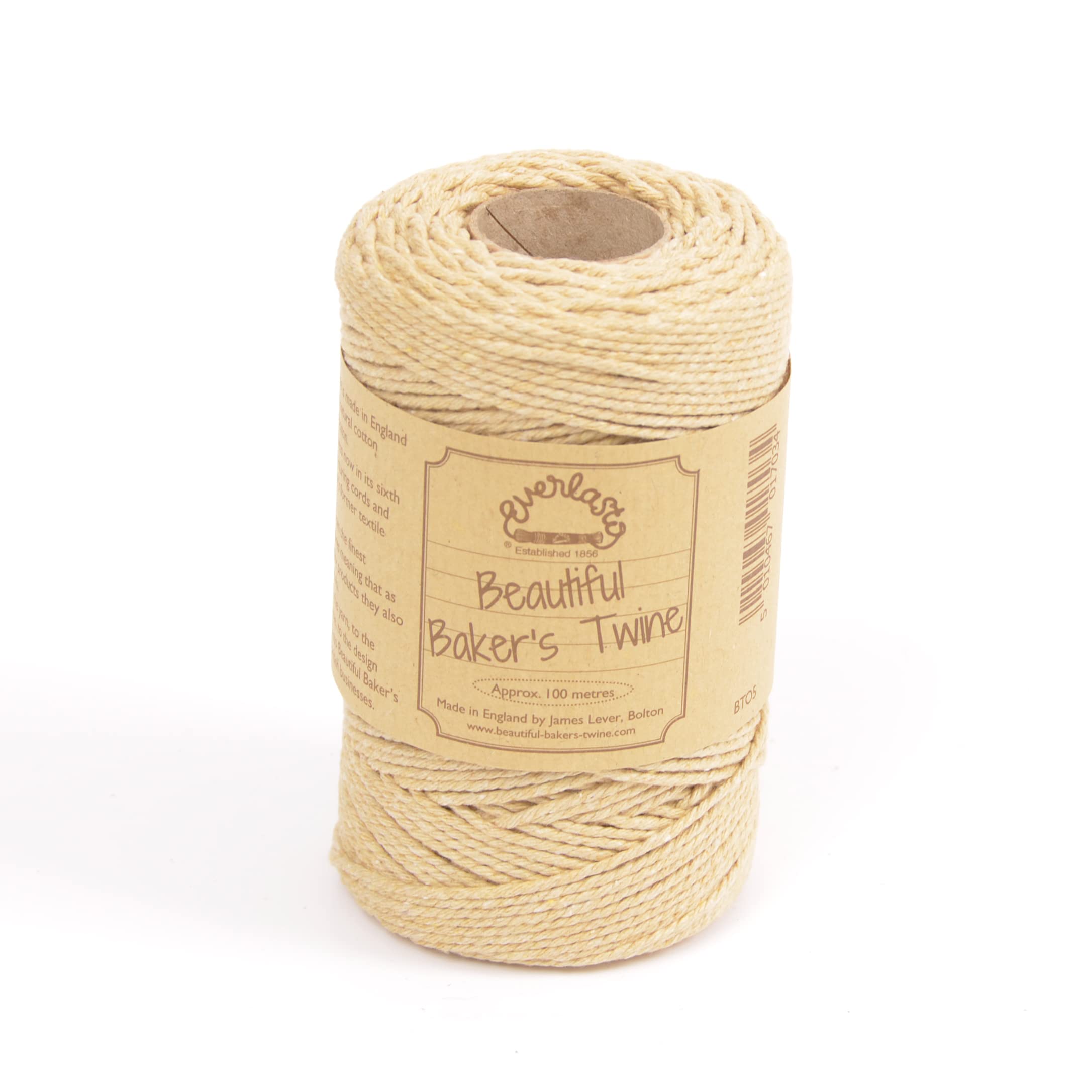 100m - Everlasto 'Solid' Beautiful Baker's Cotton Craft Twine (2mm approx) (BLONDE)