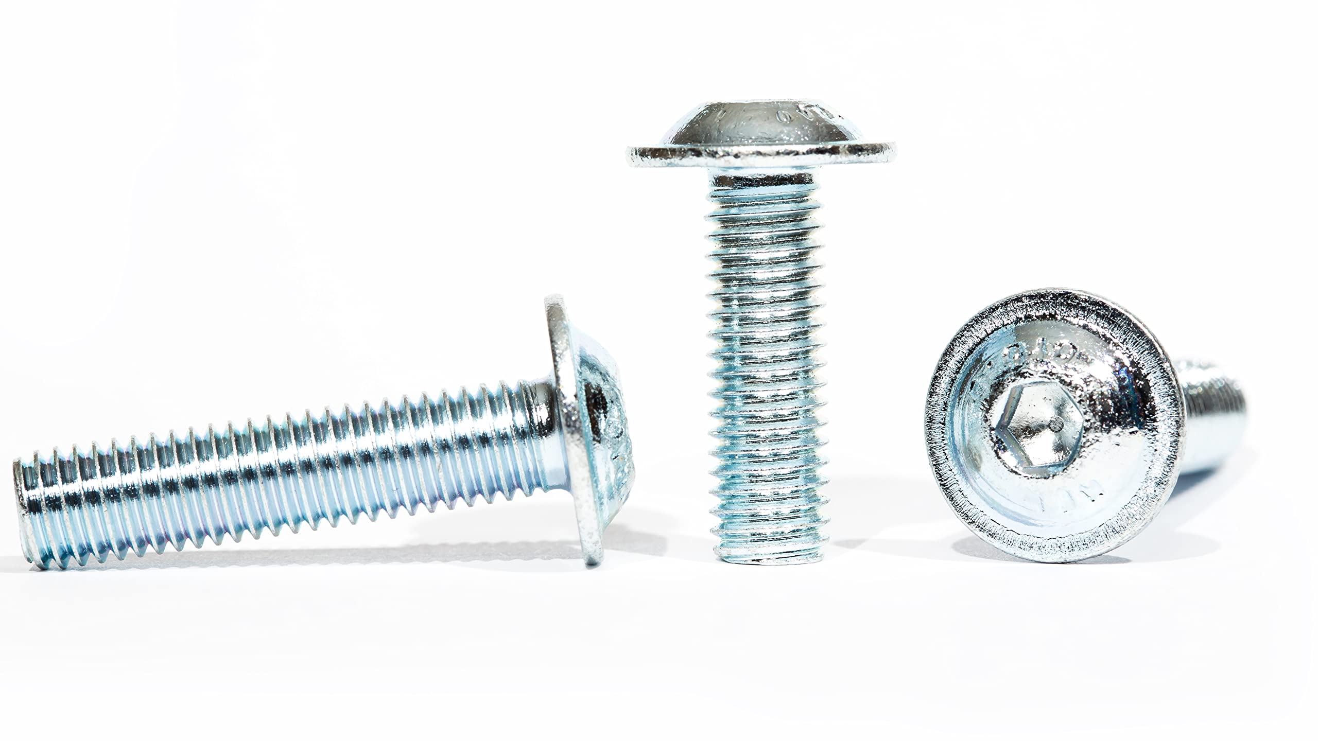 M8 (8mm x 60mm) Button Head Screws with Collar High Tensile Grade 10.9 Bright Zinc Plated Allen Socket Bolts Screws (Pack of 10) G11BC