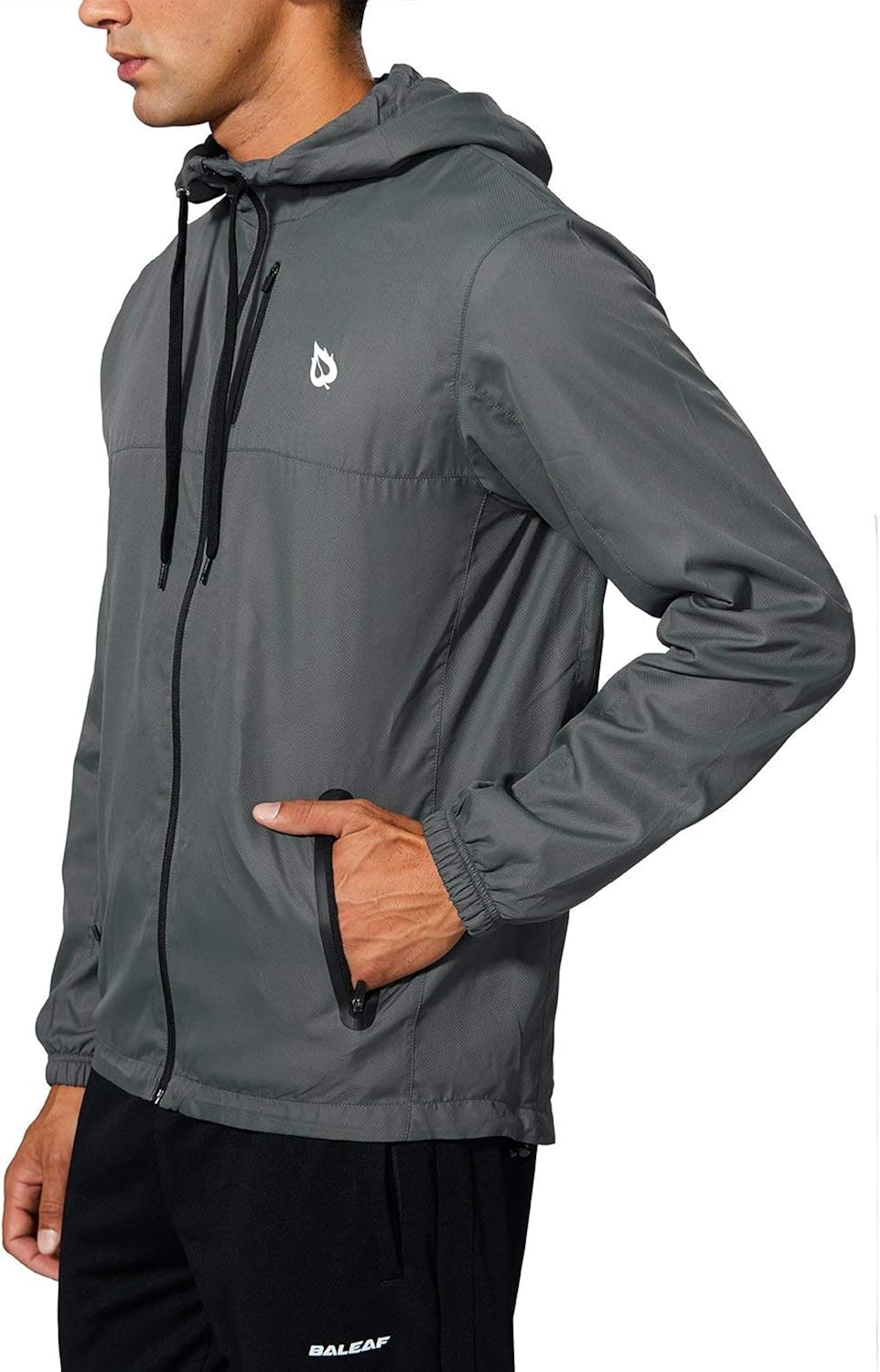 BALEAF Men's Sports Windbreaker Running Track Workout Jackets Lightweight Water Resistant Jackets Zip Pockets: Clothing