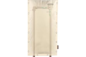 Angooni Upgraded 18" W x 34" H 3-Way Opening Backflow Insulation Cover Aluminum Foil (5℉) - Industrial 600D Winter-Freeze Backflow Covers for Outside, Anti-UV Water Well Pump Cover, Beige