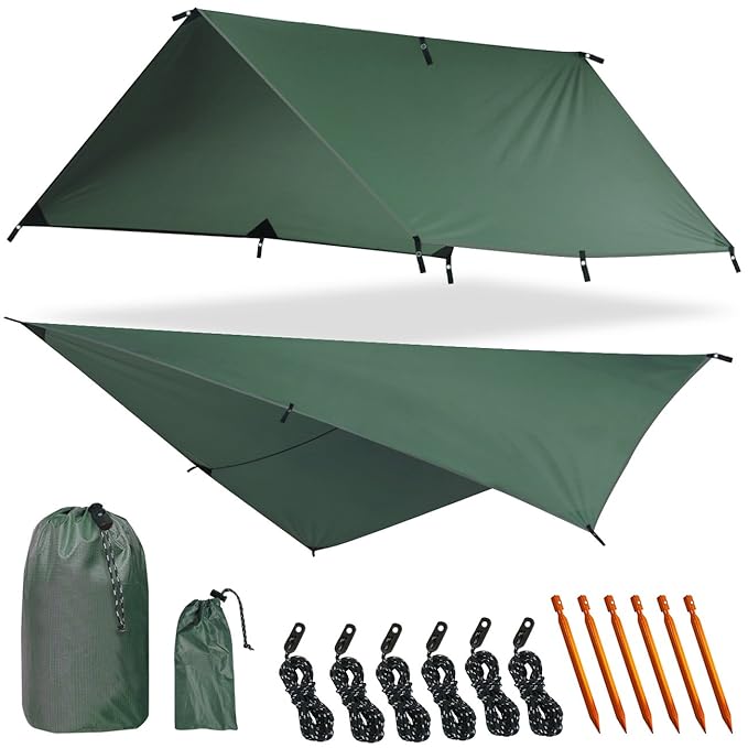 Yztree Military Tarp Tent Waterproof Fly Tent Tarp Camping Shelter