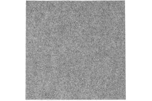 Self Adhesive Carpet Tile, Easy to Peel and Stick Carpet Floor Tile - 12 Tiles/12 sq Ft.