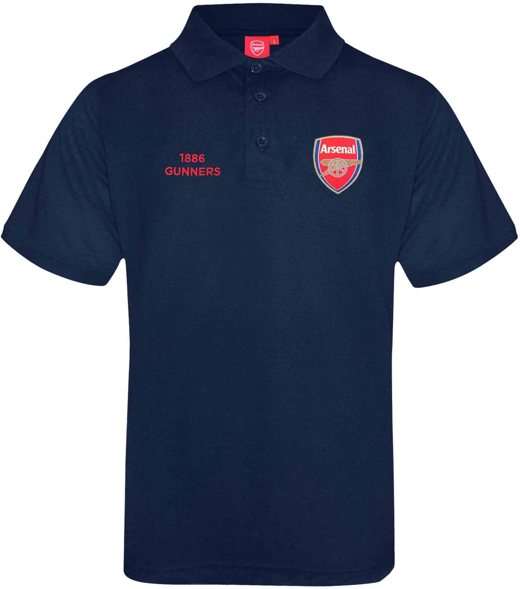 Gunners Official Premier League Arsenal FC Crest Football Polo Shirt (Adult Sizes S to 3XL)