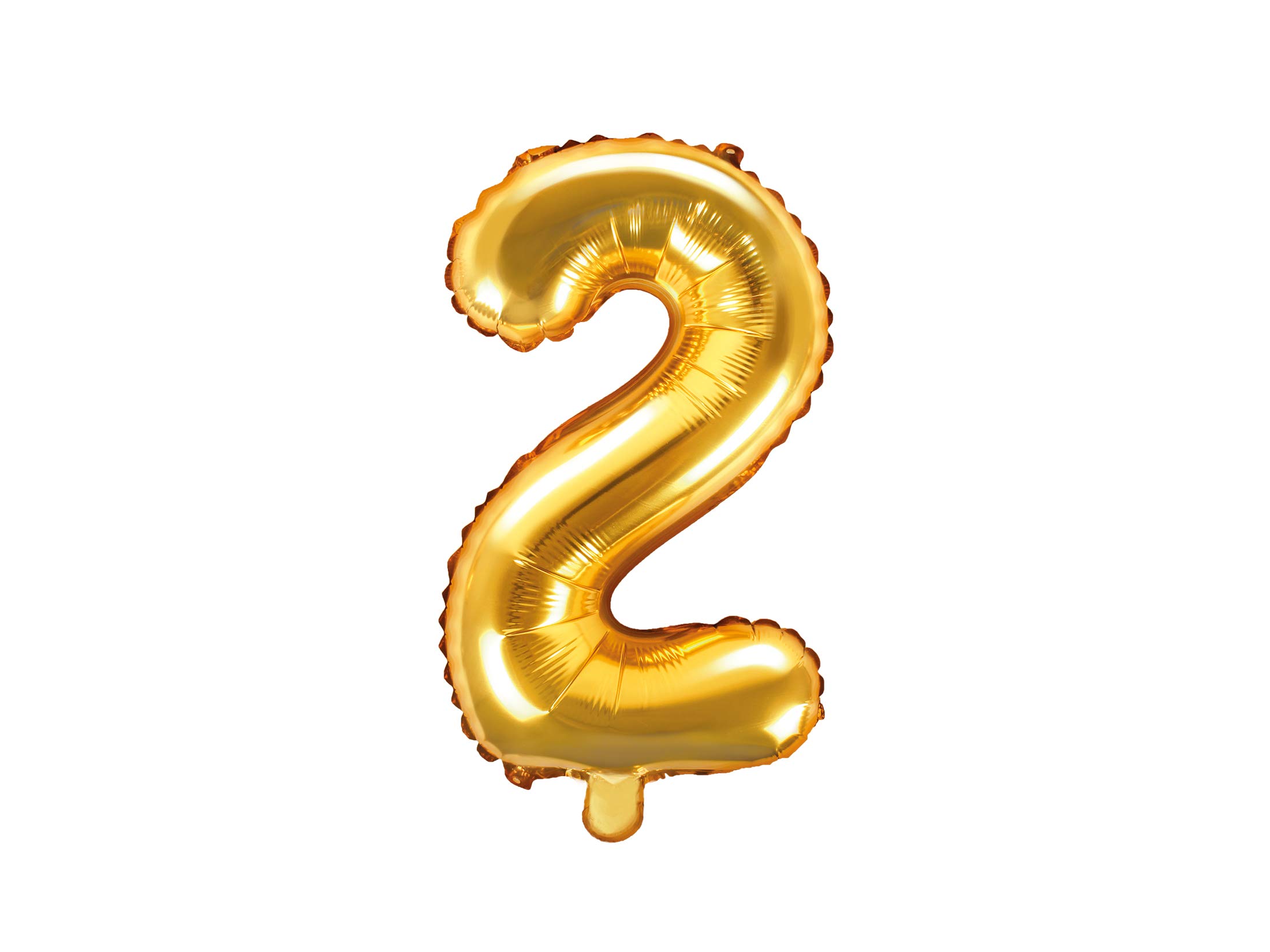 PartyDeco Foil Balloon Number 2 Gold Birthday Wedding Anniversary Foil Balloon Number 2 Gold Size Approx. 35 cm Birthday Wedding Engagement New Year's Eve Party Foil Balloon Hel Decoration Birthday