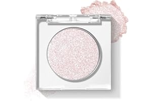 KYDA Single Glitter Eyeshadow, Pale Champagne Silver Eyeshadow, Lasting Blendable Shimmer Pearl Eyes Shadow, Sparkling Eyes G