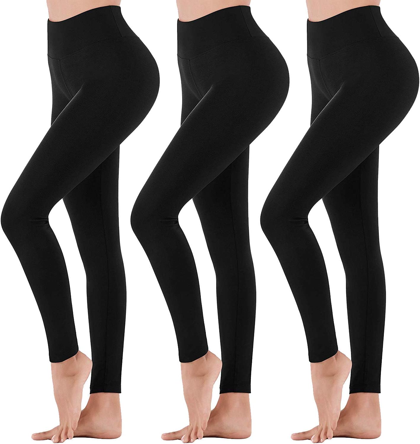 3 Pack High Waisted Leggings for Women – Soft Tummy Control Non-See-Through Yoga Pants for Workout Running Athletic