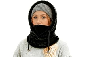 YESLIFE 2 Pieces Balaclava Ski Mask for Men and Women, Winter Face Mask, Shiesty for Skiing, Snowboarding & Motorcycle