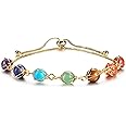 MANIFO Natural Crystals Bracelet Irregular Healing Crystal Gemstone Adjustable Link Bracelets for Women