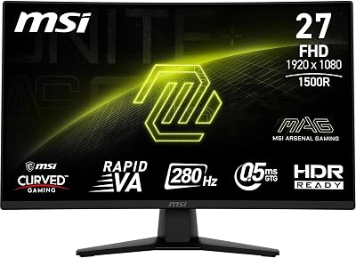 MSI MAG 274CXF 27 Inch FHD Curved Gaming Monitor 280 Hz 0.5ms 1500R